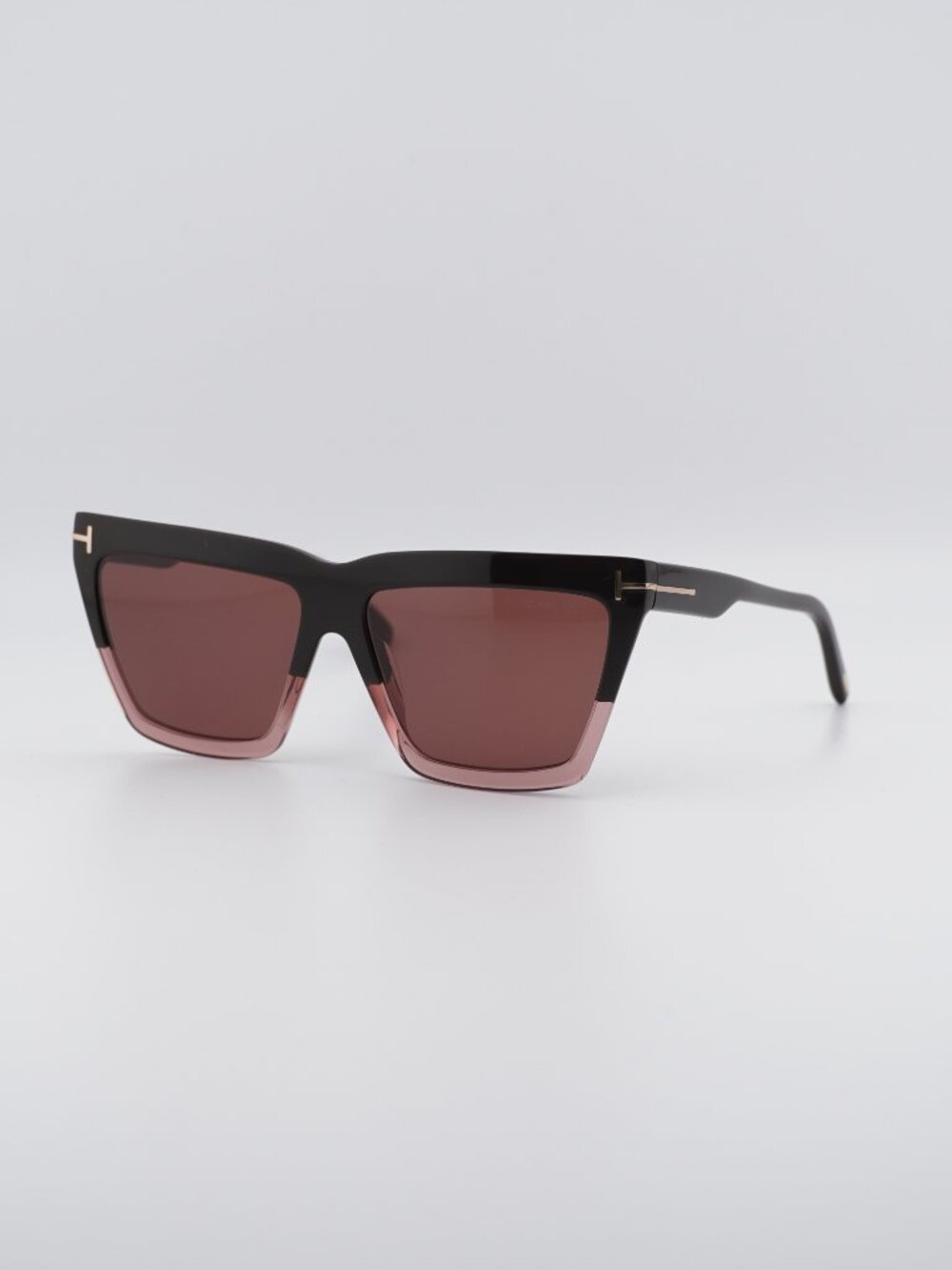 Tom Ford Eden FT1110 50Z Sunglasses Dark Brown Square Frame, Mauve Lenses